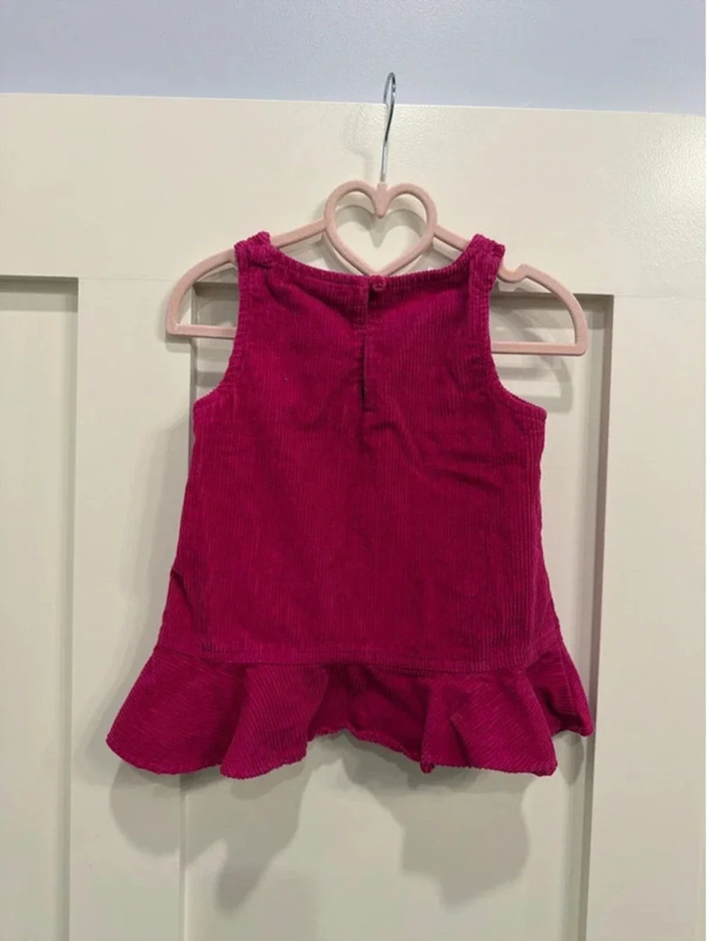 GAP Baby Girls 12-18 Months Pink Corduroy Peplum Top